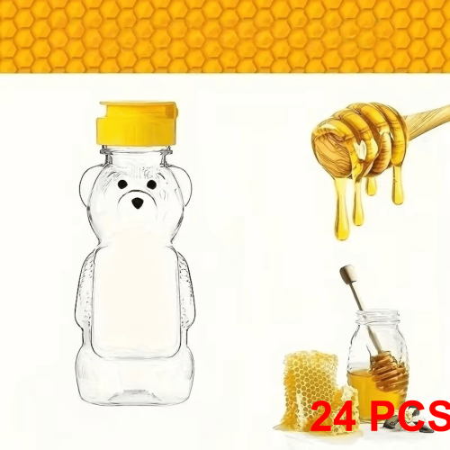 Μπουκάλι Honey Bear 240ml Άδειο δοχείο με αναδιπλούμενο καπάκι 24 τεμαχίων