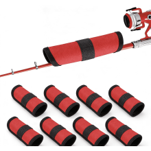 8-Pack 6" Fishing Lure Covers with Durable Hook Protectors, Bait Storage Wraps, Glove-Compatible Safety Shields (Red)