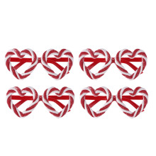 4Pairs Red Heart Glasses Creative Fashion Eyewear Photo Prop Durable Smooth Surface