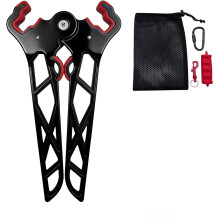 Portable folding bow stand with mesh bag and accessories