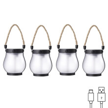 Lâmpada de corda solar QenASHaing com chama, luz quente de 800 lúmens, IPX4
