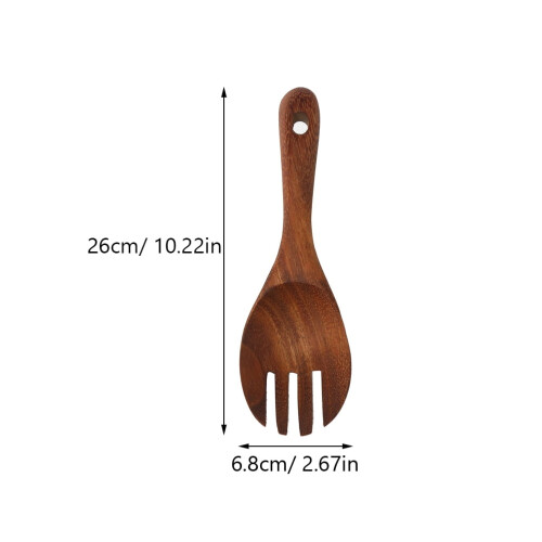 Acacia Salad Spoons Salad Fork Flatware Natural Rustic Look for Cooking 1Set 1