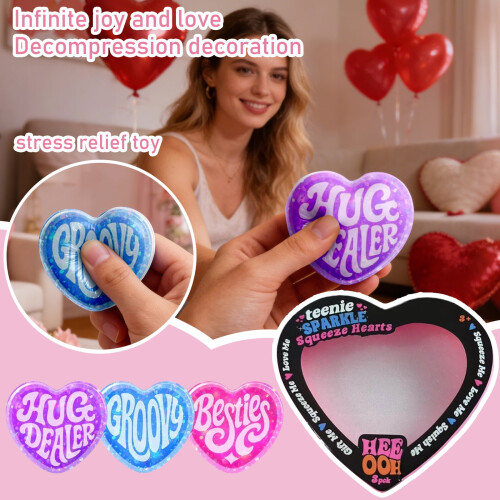 Zestaw 3 miękkich fidgetów Sparkle Hearts 1