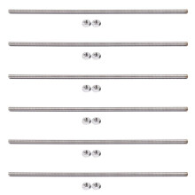 6 Pcs 320mm x M8 Stainless Steel Thread Bar Stock Rod Silver Tone