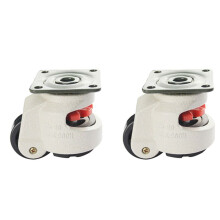 2X Rubber Foot 40F Foot Level Adjustment Equipment Cart Caster 60Kg Load Capacity Furniture Leveling Roller