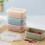 Luchtdichte lunchbox, blauw, stapelbaar, vaatwasmachinebestendig. 6