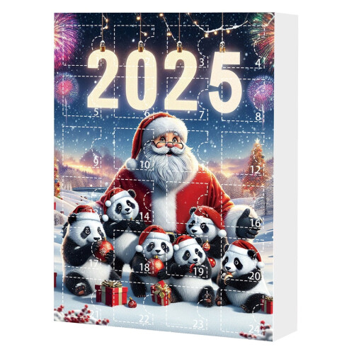 Ημερολόγιο Panda Advent με ακρυλικό διακοσμητικό κουτί 24 ημερών 1