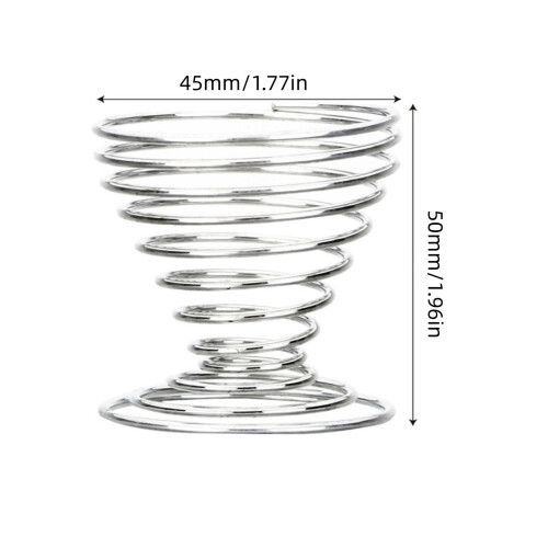 2Pcs Silver Stainless Spring Wire Egg Cup Holder, Our Spring Egg Tray Can Be Used to Hold Eggs Whether Or Boiled 2