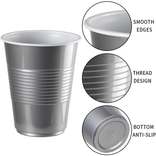 100x16oz sølv engangs plastikkrus 2