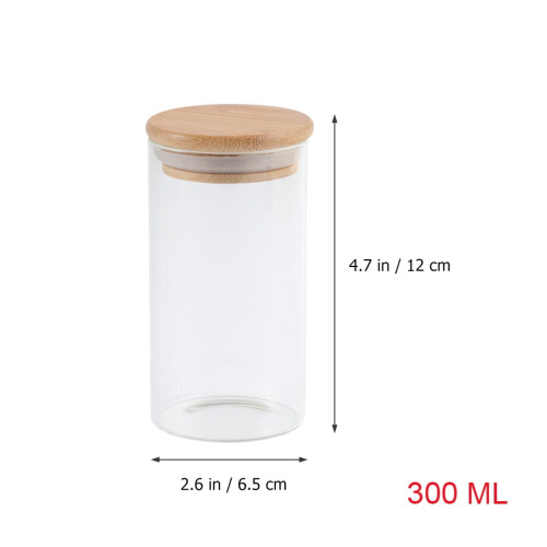 300ml Γυάλινο βάζο καραμελών, βάζο τσαγιού, πολλαπλών χρήσεων, δοχεία αποθήκευσης 2