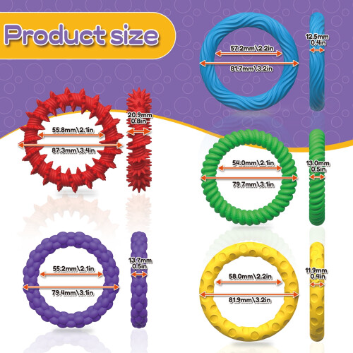 5-pack sensoriska silikonarmband 2