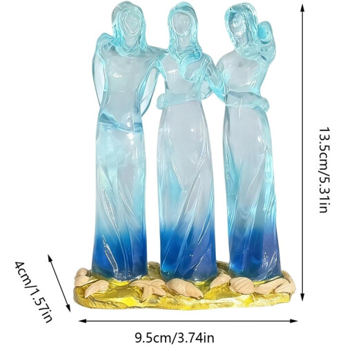 Escultura de Vidro Marinho das Três Irmãs - Presente de Amizade 1
