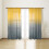 Sheer Curtains Yellow and Light Gray 100 Inch 1 Panel 2