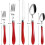 Set di posate HOFTEN in acciaio inox rosso, 20 pezzi 2