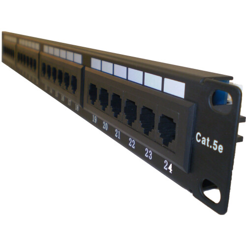 kenable Cat5E Cat 5E RJ45 Economy Patch Panel Rack Mountable 24 Port