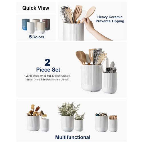 Besteckkasten-Set, weiße Keramik, Doppelhalter 2
