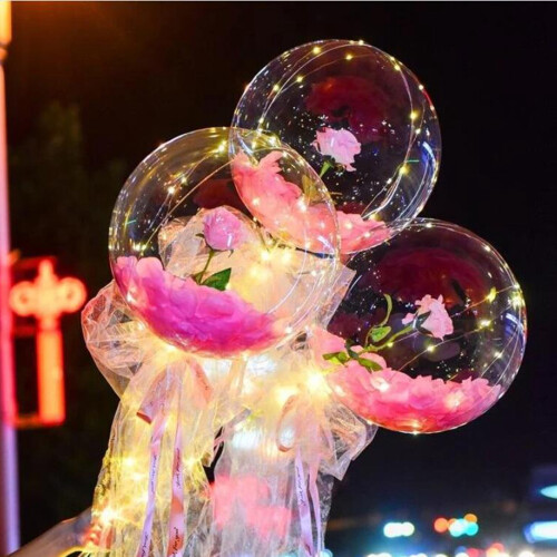 LED-Ballonrosenstrauß mit Lichtern, 12 Stück 2