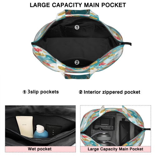 Τσάντα ταξιδιού Pioneer Flower Floral Print για γυναίκες – Μεγάλη τσάντα ταξιδιού 2