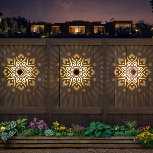 Ηλιακά φώτα περίφραξης μεταλλικά Mandala2Pack 1