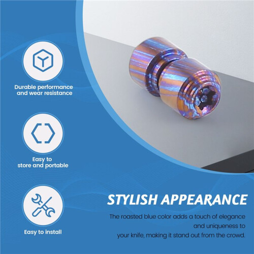 Titanium Damascus Material Roasted  Fold Knife Thumb Stud Push Screws Button for  Bugout 535 Knives Rivets