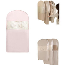 Sac de rangement suspendu en velours peau de pêche rose moyen