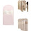 Ophangbare opbergtas van perzikkleurig fluweel, roze, medium 1