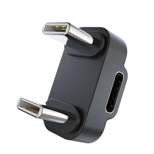 180 Degree Angle TC to TC Adapter U-Shaped Adapter Connector PD 100W/10Gbps Type-C 180 Extender