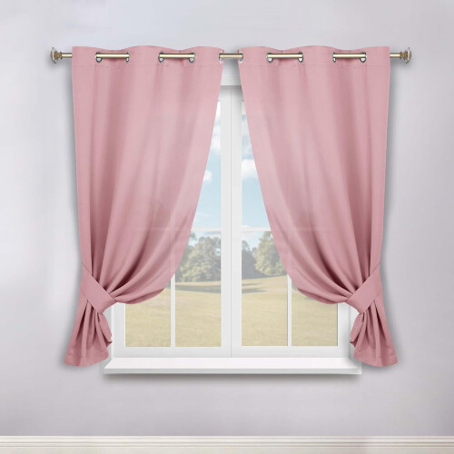 Blackout Curtains Mauve Chalk 46"x63" 2 Pack
