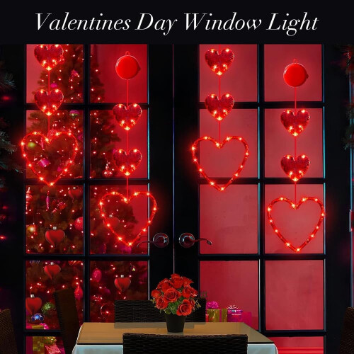 Luci decorative a LED a forma di cuore con timer per interni. 1