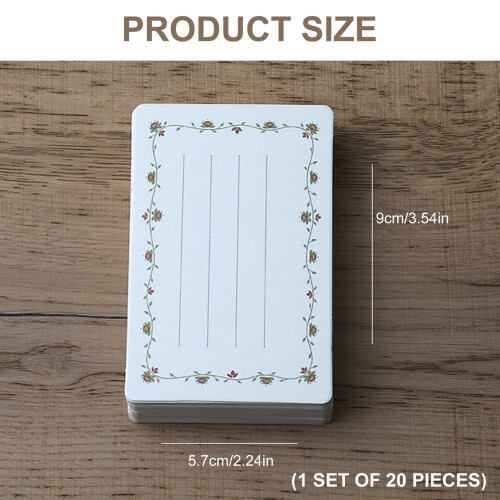 Grußkarten mit Blumenmuster, 5,7 x 9 cm – 20 Stück, dick 2