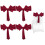 Red satin chair bow ties set elastic back 12 pcs 1