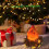 Christmas campfire lamp resin charcoal battery-powered 1