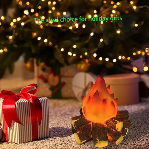 Christmas campfire lamp resin charcoal battery-powered