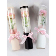 5 Stück, rosa, weiß, schwarz, transparent, zylindrische Geschenkboxen