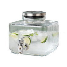 Drikkedispenser i klart glas, rustfri metallåg, 2,5 gallon