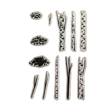 Conjunto de carimbos de silicone transparentes para scrapbooking e confecção de cartões.