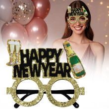 Accesorios para fotomatón de Año Nuevo listos para decorar tu fiesta.