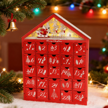 Calendrier de l'Avent en bois avec tiroirs - 24 jours