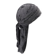 Turban for Men Tie Headband Lightweight Hair Tie Fitness Sleep Bonnet Head Scarf Dark Gray