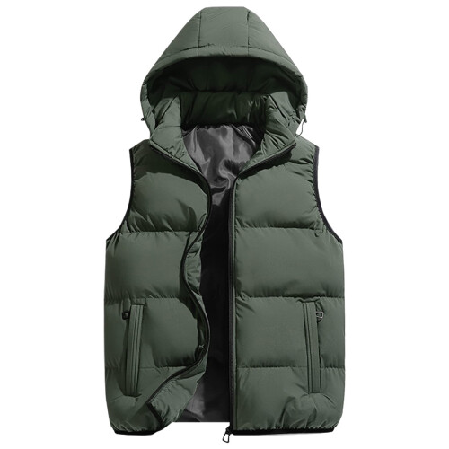 Men's Down Cotton Vest Hooded Windproof Thermal Jacket 1 pc 1