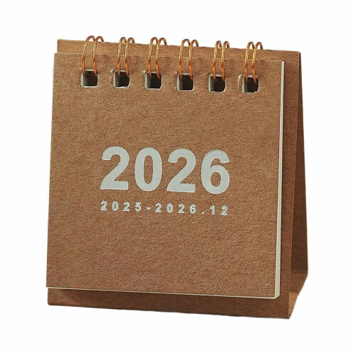 Μίνι Ημερολόγιο Γραφείου Ιούλ 2025–Δεκ 2026 Χοντρό Χαρτί με Διπλό Σύρμα