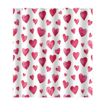 Rideau de douche à motif cœur pour la Saint-Valentin, 180 x 180 cm, rouge romantique, avec crochets, décoration pour salle de bain et toilettes.