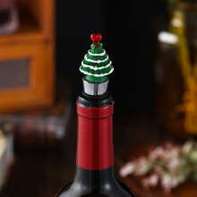 Tapón de resina para botella de vino con forma de árbol de Navidad (1 unidad)