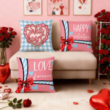 Taie d'oreiller imprimée pour la Saint-Valentin, motif cœur et ours, housse de coussin décorative pour la Saint-Valentin, 1 pièce