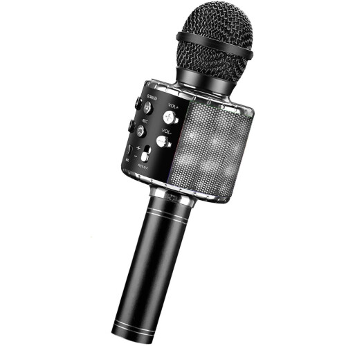 Bluetooth Karaoke Microphone, 4 in 1 Portable Wireless Microphone for Music, Echo Function, Compatible with Android, PC