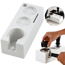 Station de tassage et organiseur d'outils pour espresso, support vertical antidérapant (24 x 9,5 x 7,9 cm), blanc, 1 pièce