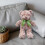Urso de pelúcia cáqui com laço, 30 cm 2