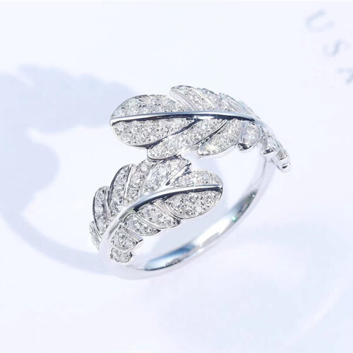 Anello aperto da donna in rame con strass