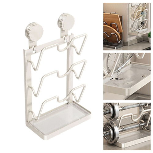 Porte-couvercles de casseroles blanc pour placard ou plan de travail