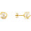 18K Gold Plated Caged Pearl Stud Earrings 6mm 1